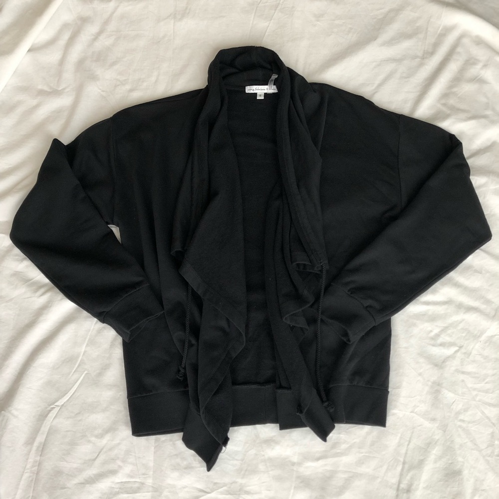 YFB black open drape sweatshirt sz S